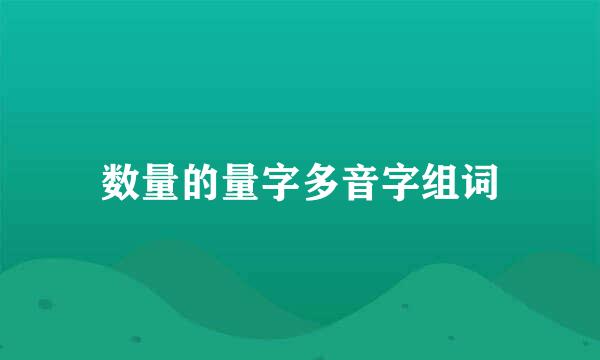 数量的量字多音字组词