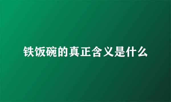 铁饭碗的真正含义是什么