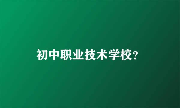 初中职业技术学校？