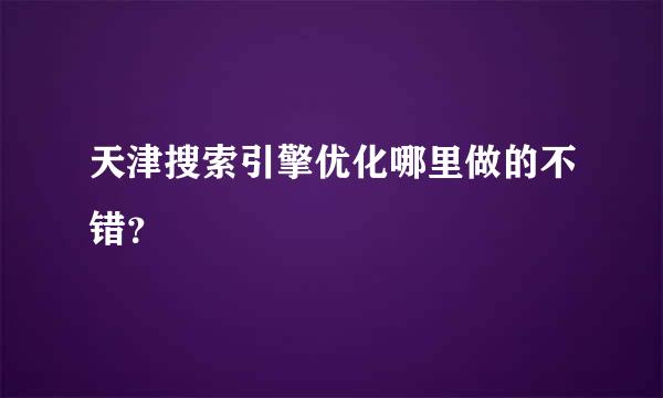 天津搜索引擎优化哪里做的不错？