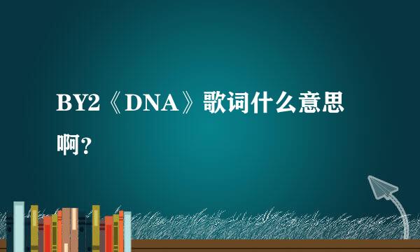 BY2《DNA》歌词什么意思啊？