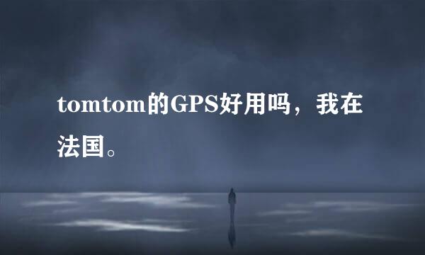 tomtom的GPS好用吗，我在法国。