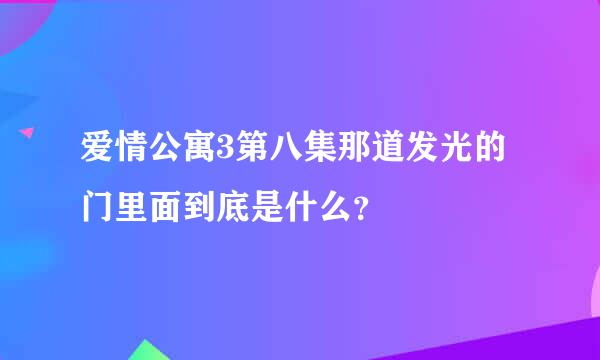 爱情公寓3第八集那道发光的门里面到底是什么？