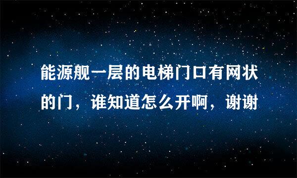 能源舰一层的电梯门口有网状的门，谁知道怎么开啊，谢谢