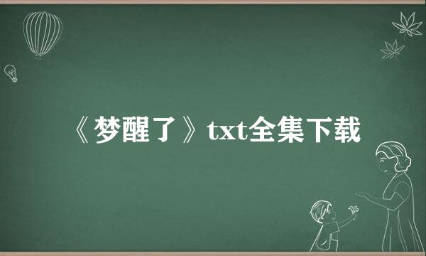 《梦醒了》txt全集下载