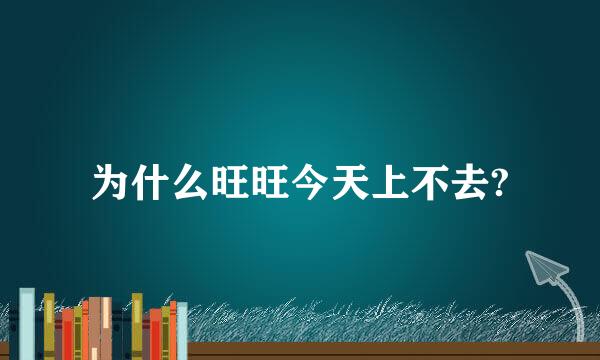 为什么旺旺今天上不去?