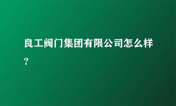 良工阀门集团有限公司怎么样？