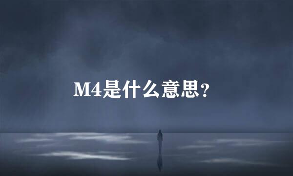 M4是什么意思？