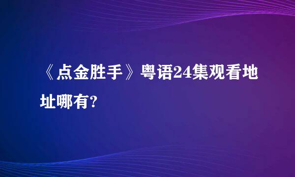 《点金胜手》粤语24集观看地址哪有?