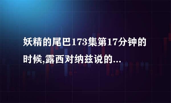 妖精的尾巴173集第17分钟的时候,露西对纳兹说的什么?怎么没字幕啊.