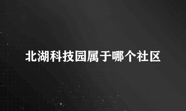 北湖科技园属于哪个社区