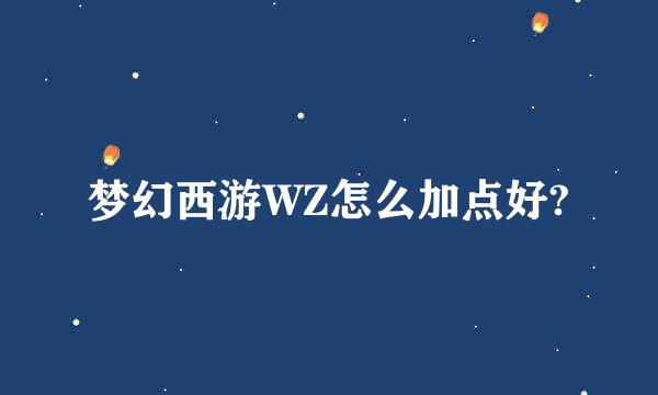 梦幻西游WZ怎么加点好?