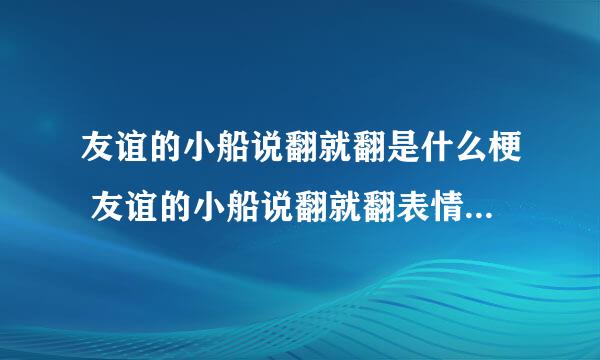 友谊的小船说翻就翻是什么梗 友谊的小船说翻就翻表情包出自哪里