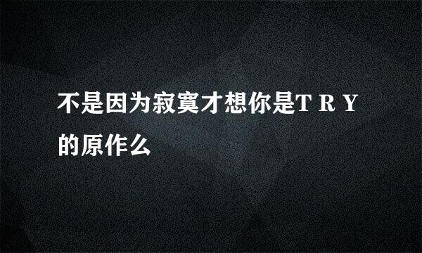 不是因为寂寞才想你是T R Y的原作么