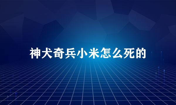 神犬奇兵小米怎么死的