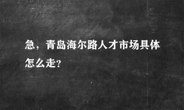 急，青岛海尔路人才市场具体怎么走？