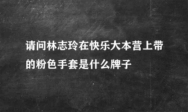 请问林志玲在快乐大本营上带的粉色手套是什么牌子