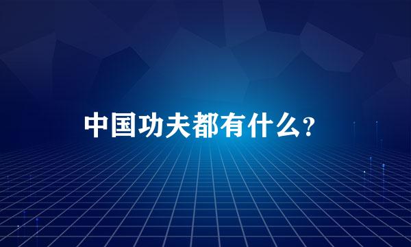 中国功夫都有什么？