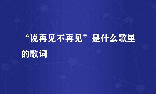 “说再见不再见”是什么歌里的歌词