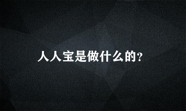 人人宝是做什么的？