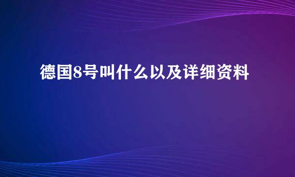 德国8号叫什么以及详细资料