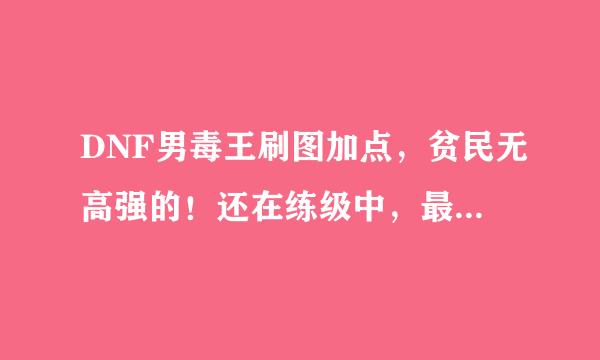 DNF男毒王刷图加点，贫民无高强的！还在练级中，最好能把练级的时候先满的技能说下。