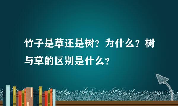 竹子是草还是树？为什么？树与草的区别是什么？