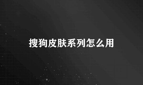 搜狗皮肤系列怎么用