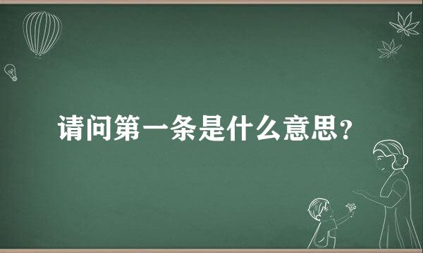 请问第一条是什么意思？