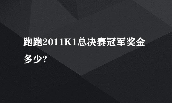 跑跑2011K1总决赛冠军奖金多少?