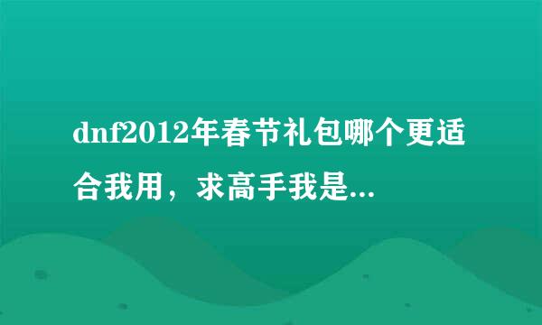 dnf2012年春节礼包哪个更适合我用，求高手我是圣骑士PK哪个好！