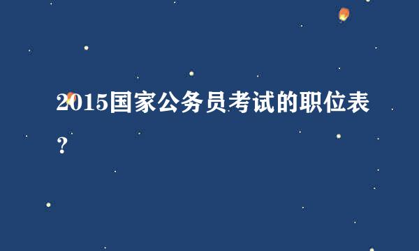 2015国家公务员考试的职位表？