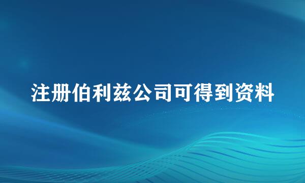 注册伯利兹公司可得到资料