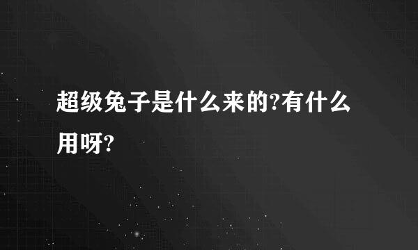 超级兔子是什么来的?有什么用呀?