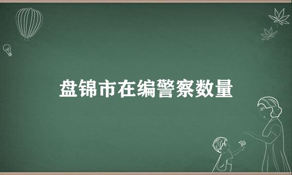 盘锦市在编警察数量