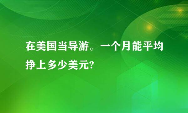 在美国当导游。一个月能平均挣上多少美元?