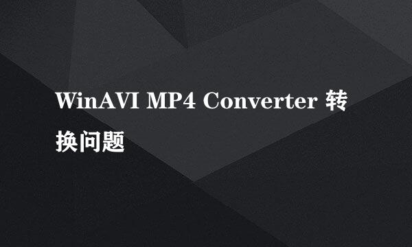 WinAVI MP4 Converter 转换问题