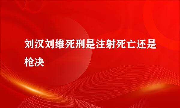 刘汉刘维死刑是注射死亡还是枪决