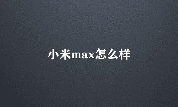 小米max怎么样