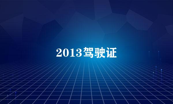 2013驾驶证