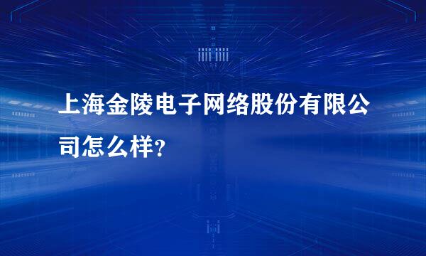 上海金陵电子网络股份有限公司怎么样？