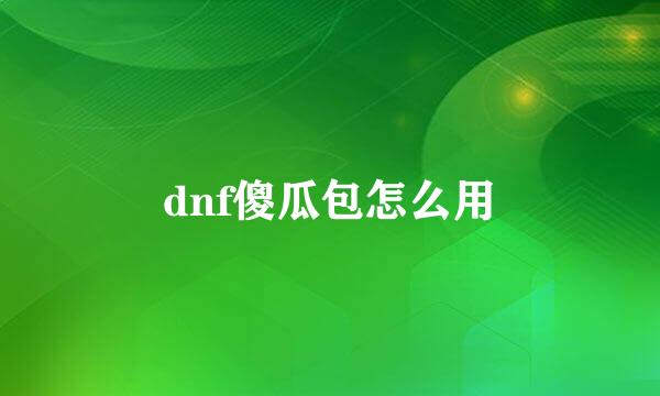 dnf傻瓜包怎么用