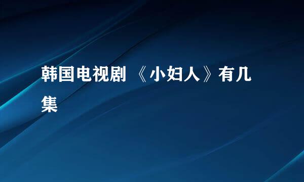 韩国电视剧 《小妇人》有几集