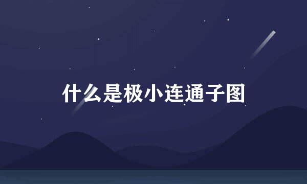 什么是极小连通子图