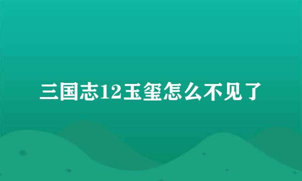 三国志12玉玺怎么不见了