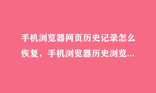 手机浏览器网页历史记录怎么恢复，手机浏览器历史浏览记录怎么恢复