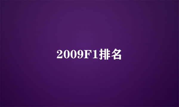 2009F1排名