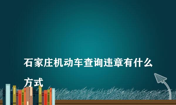 
石家庄机动车查询违章有什么方式
