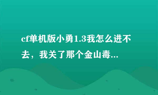 cf单机版小勇1.3我怎么进不去，我关了那个金山毒霸，以前好玩的