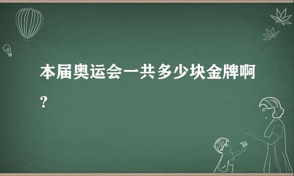 本届奥运会一共多少块金牌啊？